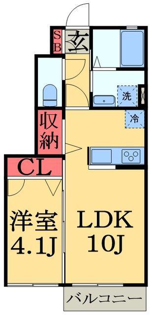 カーサクレールⅢ(1LDK/1階)の間取り写真