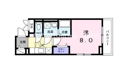 コトン ヴァリ 寺田町駅前(1K/1階)の間取り写真