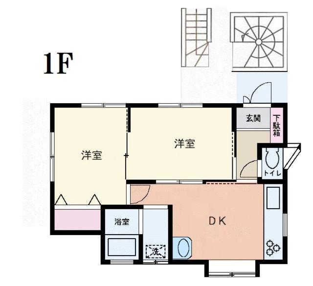 メゾンカワイ第2(2DK/1階)の間取り写真