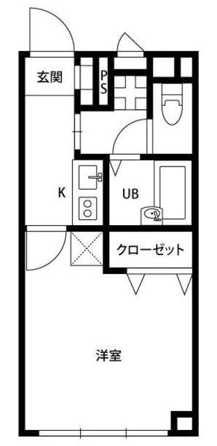 アンプルールフェールMANA(1K/2階)の間取り写真