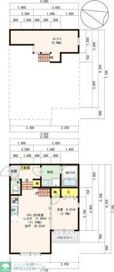 CASA2(1LDK/2階)の間取り写真