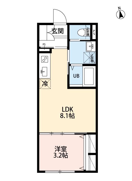 アイデン オーク(1LDK/2階)の間取り写真