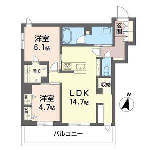 アルプ・フーベル(2LDK/2階)の間取り写真