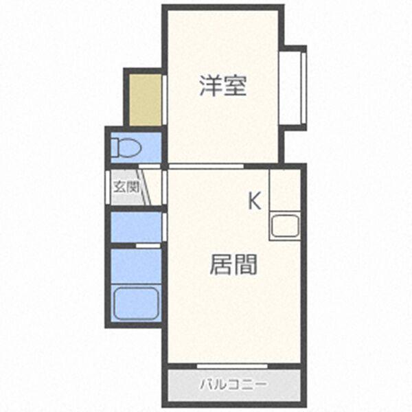 グランドール平岸512(1DK/2階)の間取り写真