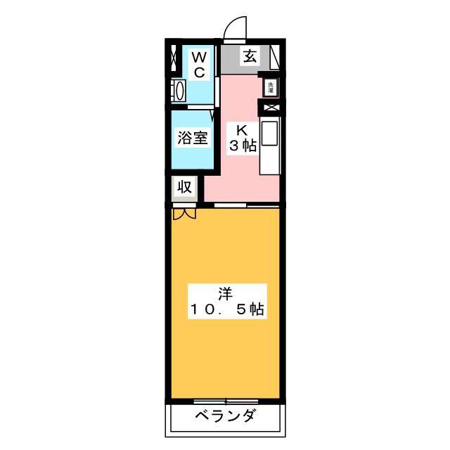 CONFOR鴨宮(1K/1階)の間取り写真