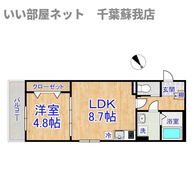 アミークス(1LDK/2階)の間取り写真