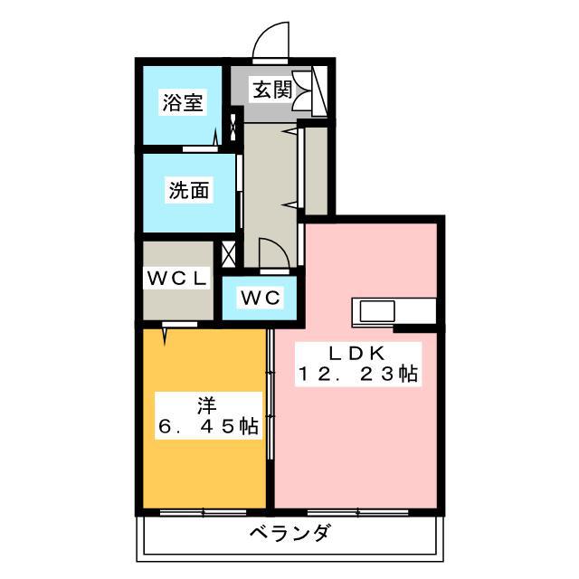 ルピナス ファースト(1LDK/2階)の間取り写真