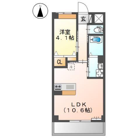 ケーアイ屋(1LDK/3階)の間取り写真
