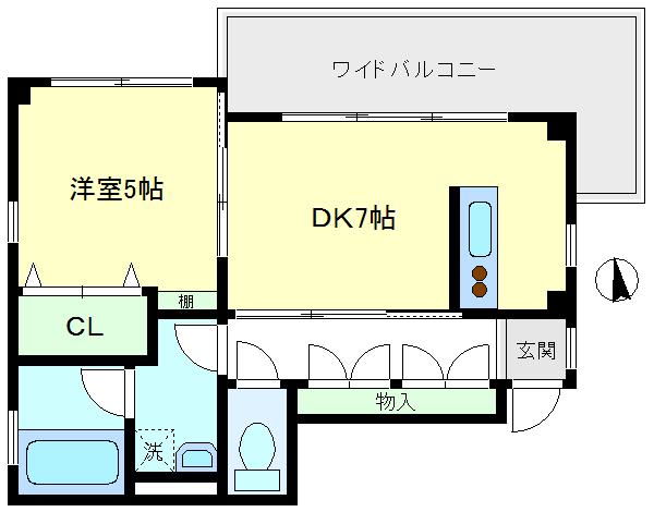 コンフォールシャトー(1DK/3階)の間取り写真