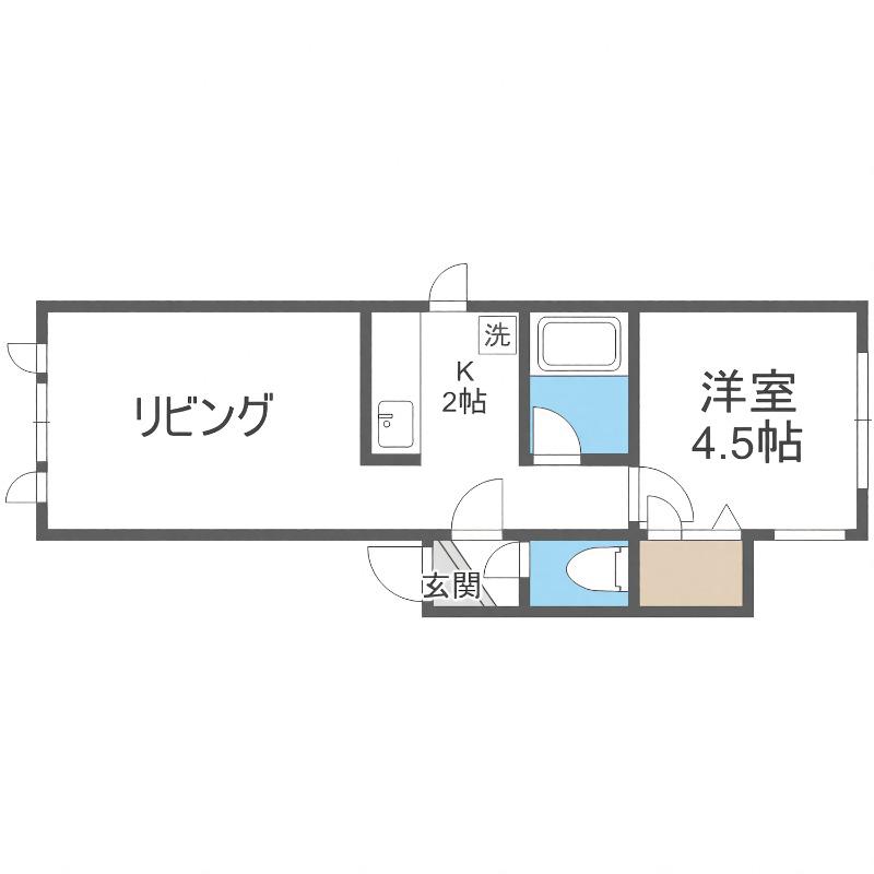 フォレスト栄弐番館(1LDK/2階)の間取り写真