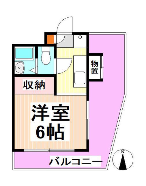ドミールタカラ(1K/4階)の間取り写真