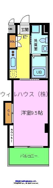 NOUVELLE VIE(1K/3階)の間取り写真