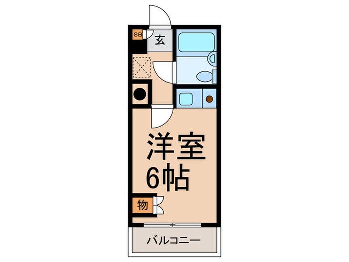 ディアコート(ワンルーム/2階)の間取り写真