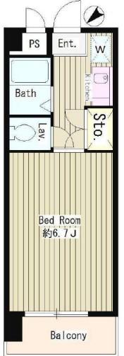エステージ西調布(1K/1階)の間取り写真