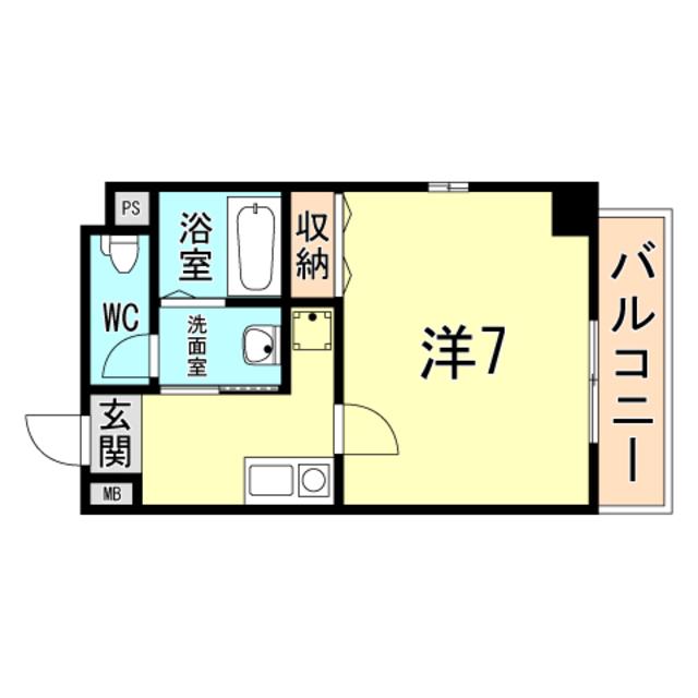 プレッツア西宮(1K/4階)の間取り写真