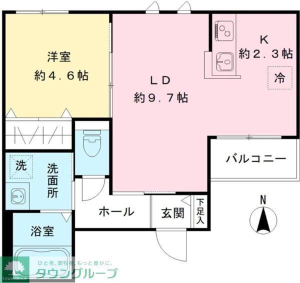 SAKURA TERRACE(1LDK/2階)の間取り写真