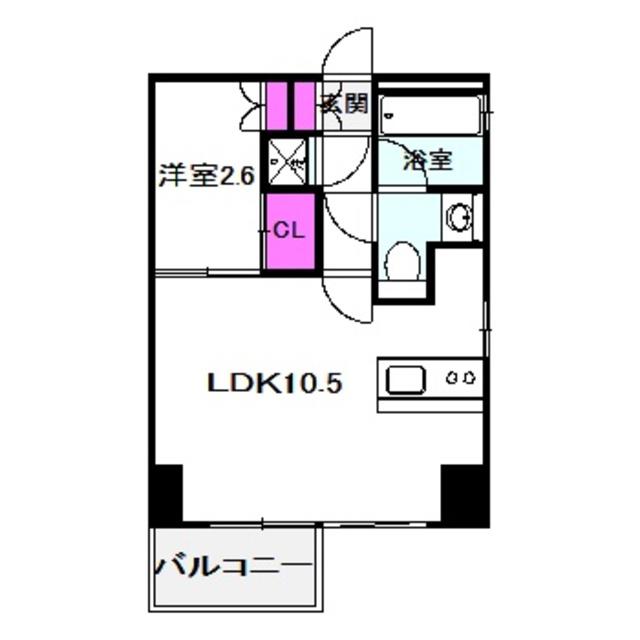 ドリームネオポリス・桜ノ宮(1LDK/2階)の間取り写真