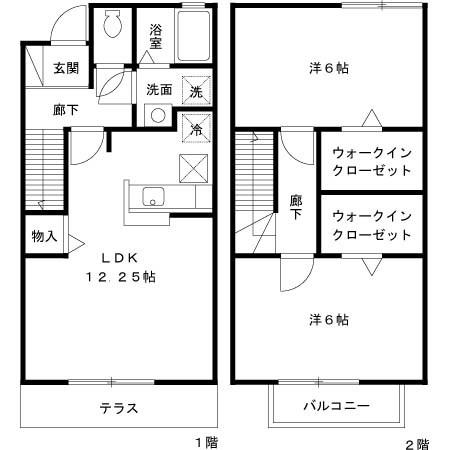 サンモールK(2LDK/1階)の間取り写真