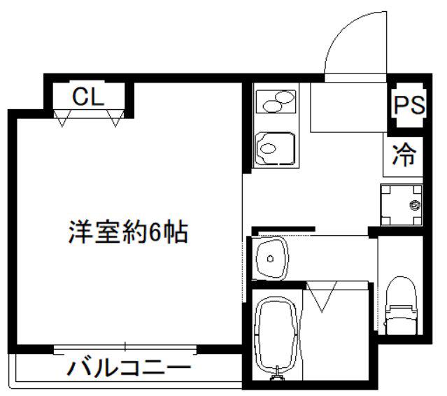 ロータス西陣(1K/3階)の間取り写真