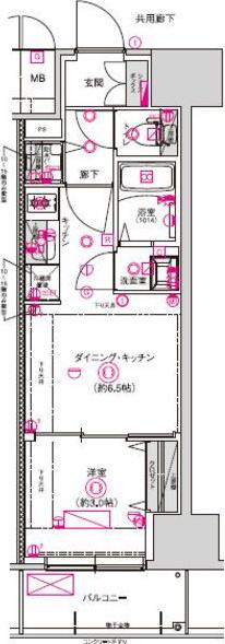 CREST TAPP名古屋山王(1DK/8階)の間取り写真