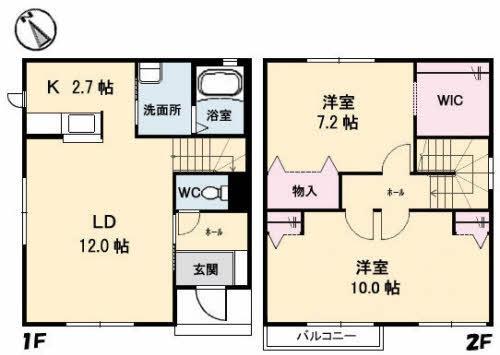 セントアイランド C棟(2LDK/1階)の間取り写真