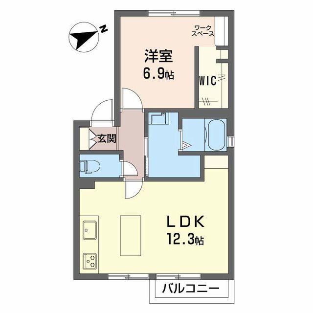 サンパークB(1LDK/1階)の間取り写真