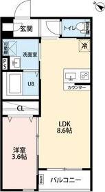 MAISON LE VERRE(1LDK/3階)の間取り写真