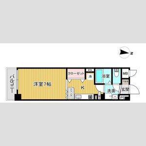 ポコアポコ明石鍛冶屋町3番館(1K/4階)の間取り写真