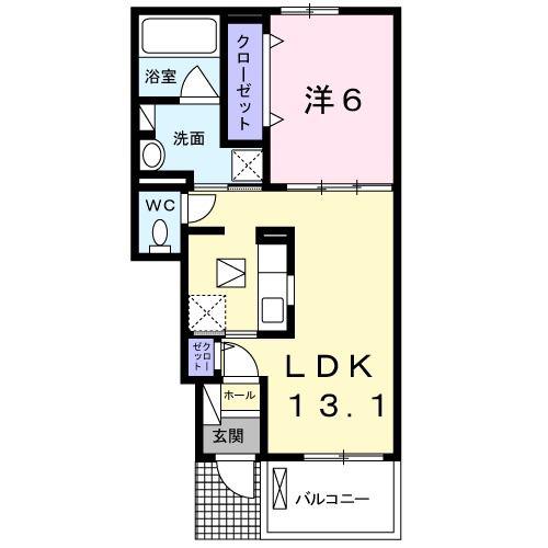 ボニート西本町(1LDK/1階)の間取り写真