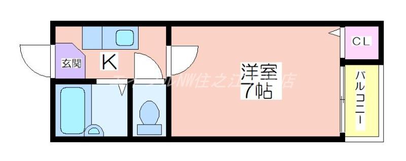 ブルーメイトA・B(1K/5階)の間取り写真