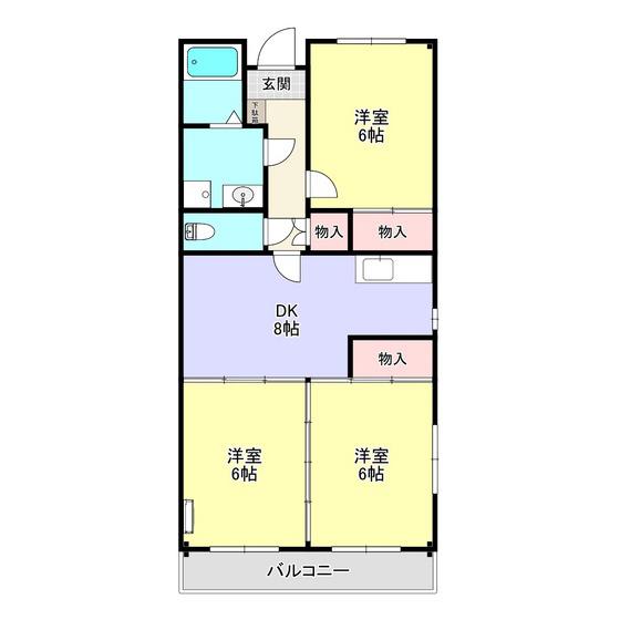 ARTマンション(3DK/3階)の間取り写真