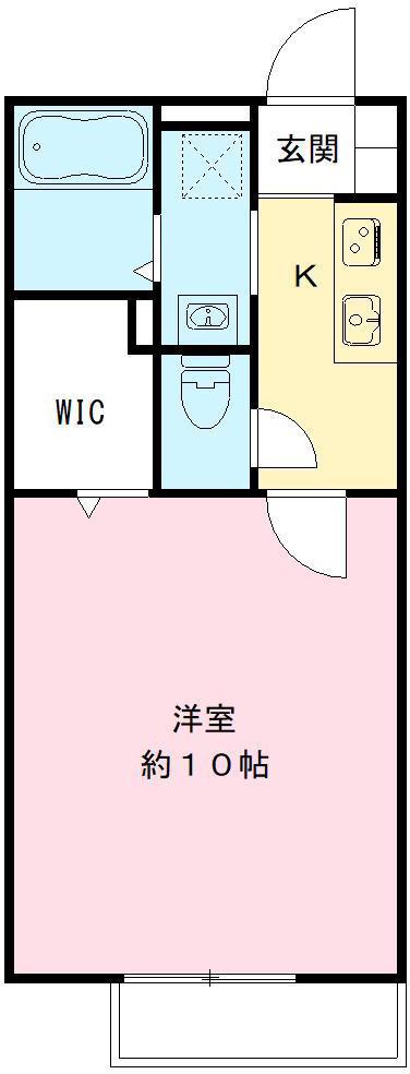 プルミエールB棟(1SK/1階)の間取り写真