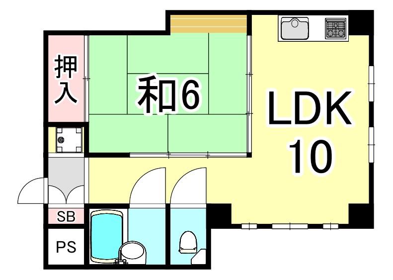 メゾン香枦園(1LDK/2階)の間取り写真