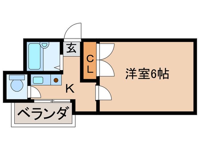 パームコートII(1K/3階)の間取り写真