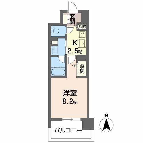 M.KAMIMAEZU(1K/4階)の間取り写真