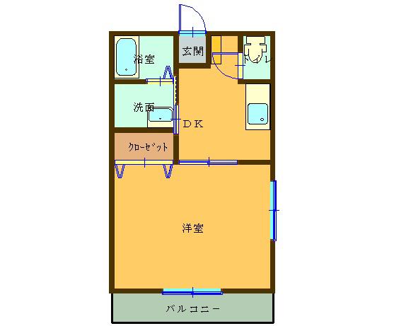 コモドCASA(1K/2階)の間取り写真