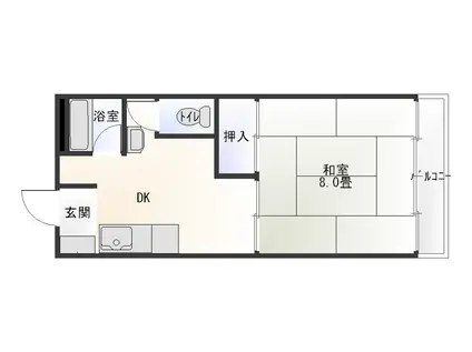 サンハイツ(1DK/2階)の間取り写真