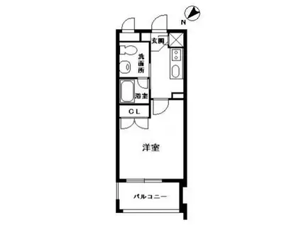 クレスティア天神サウス(1K/6階)の間取り写真