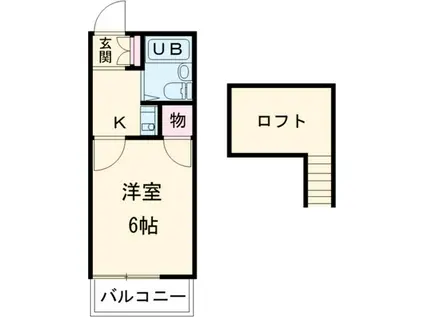 パレス竹越(1K/2階)の間取り写真