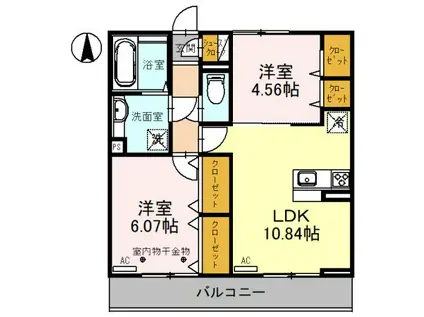 ミュールグレースB(2LDK/3階)の間取り写真