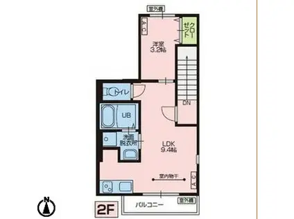 ポンテ アルタII(1LDK/2階)の間取り写真