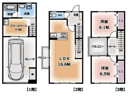 カーサアレグリア(2SLDK/1階)の間取り写真