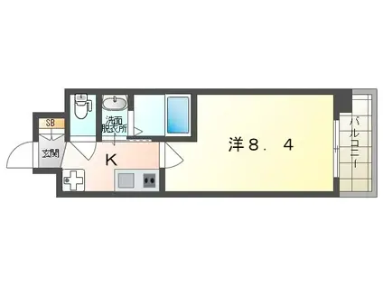 LUXE門真II(1K/14階)の間取り写真