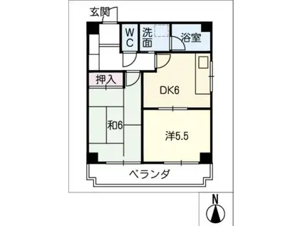中央マンション松阪(2DK/2階)の間取り写真