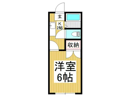 ブルーハイツ(1K/1階)の間取り写真