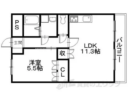 近江鉄道本線 高宮駅(滋賀) 徒歩15分 3階建 築19年(1LDK/1階)の間取り写真