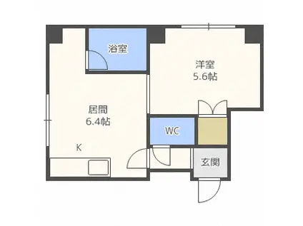 ラパン・アジールA(1DK/3階)の間取り写真