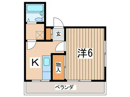 つきみ野ローラン(1K/3階)の間取り写真