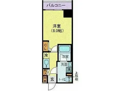 LEXE秋葉原イースト(1K/10階)の間取り写真