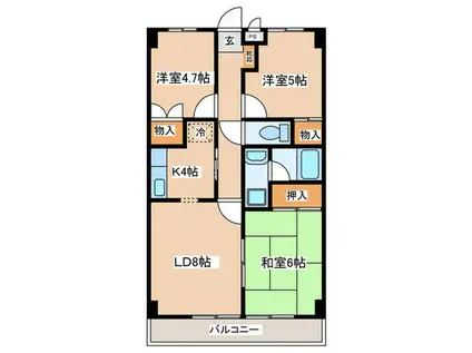 カーサグランデ(3LDK/3階)の間取り写真